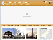 Tablet Screenshot of alwafatravels.com